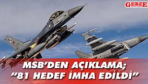 Pençe-Kartal Operasyonu'nda 81 hedef imha edildi