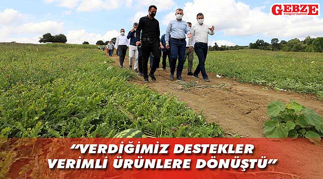 Büyükakın, karpuz hasadına katıldı