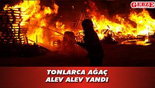 Gebze’de palet fabrikasında büyük yangın