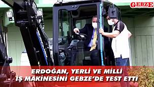 Yerli ekskavatörle tören alanına gitti