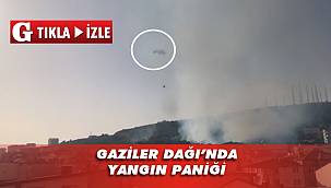 Gaziler Dağı'ndaki yangına helikopterli müdahale