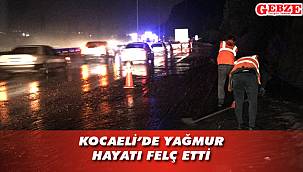 Otoyolda toprak kayması meydana geldi