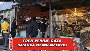 Gebze'de park etmeye çalışan araç dükkana girdi