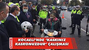 Kocaeli protokolü kask dağıttı