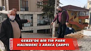 Freni boşalan TIR, otomobillere çarptı