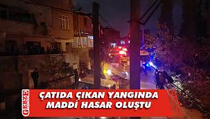 Gebze'de bir evin çatısı alevlere teslim oldu