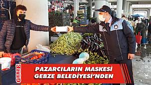 Gebze'de pazarcılara koruyucu maske