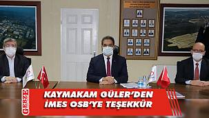 İMES'e sağlık çalışanlarına destek teşekkürü