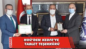 KEDFE'ye Hülagü imzalı teşekkür plaketi