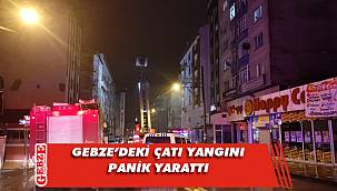 Gebze'de 8 katlı binanın çatısı yandı