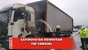 Anadolu Otoyolu'nda yanan tıra anında müdahale