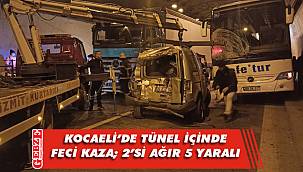 O tünelde 3 tır, 1 araç ve 1 yolcu otobüsü çarpıştı