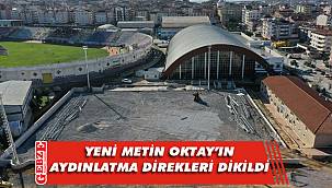 Yeni sahada aydınlatma direkleri tamam