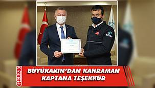 Büyükakın, kahraman kaptanı ağırladı