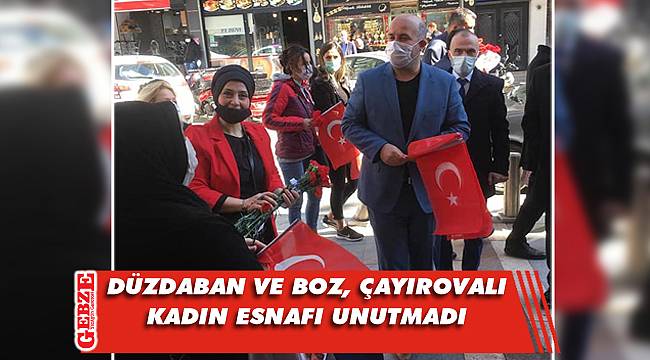 MHP'den Çayırovalı kadın esnafa karanfil