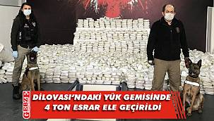 Yük gemisinden esrar fışkırdı