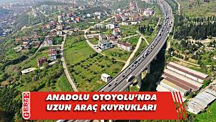 Anadolu Otoyolu'nda uzun araç kuyrukları