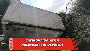 Çayırova'da tır devrildi; 1 yaralı