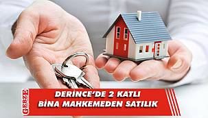 Derince'de 2 katlı bina mahkemeden satılık