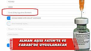 Gebze'de Biontech aşısı yapacak yerler belli oldu