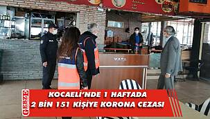 Kocaeli Valiliği, bir haftalık rakamları açıkladı