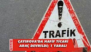 Çayırova'da kontrolden çıkan araç şarampole devrildi