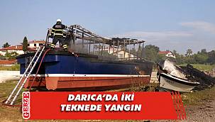 Darıca'da tekne yangını