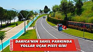 Darıca Sahil Parkı’nda yolların çizgileri çizildi