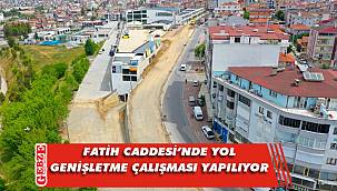 Fatih Caddesi'nde yol genişletme çalışması
