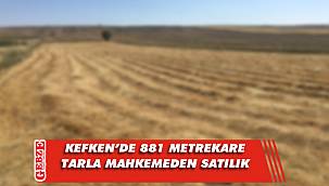 Kandıra Kefken’de 881 metrekare tarla mahkemeden satılık