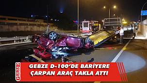 Bariyere çarpan araç takla attı; 2 yaralı