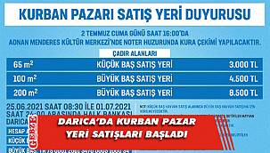 Darıca’da kurban pazarı alanı satışları başladı