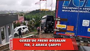 Freni boşalan TIR, park halindeki araçlara çarptı