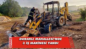 Gebze’de 3 iş makinesi yandı