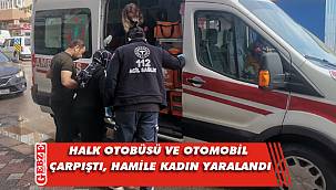 Gebze'de halk otobüsüyle otomobil çarpıştı