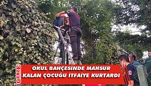 Gebze'de mahsur kalan çocuğun yardımına itfaiye koştu