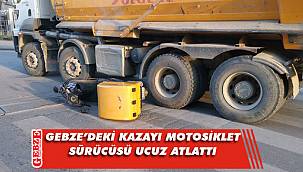 Gebze’de motosiklet kamyonla çarpıştı; 1 yaralı