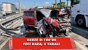 Gebze’de otomobil bariyerlere çarptı; 5 yaralı