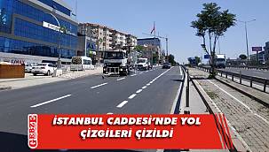 Gebze İstanbul Caddesi'nde yol çizgileri tamamlandı
