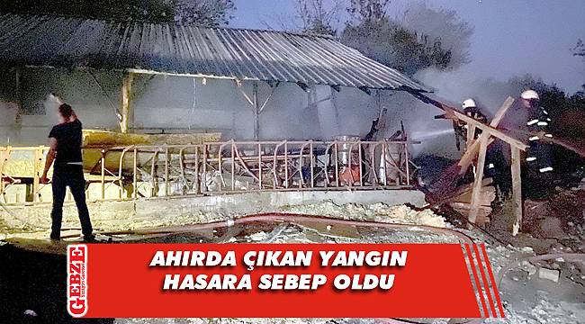 Karamürsel'deki ahır alevlere teslim oldu