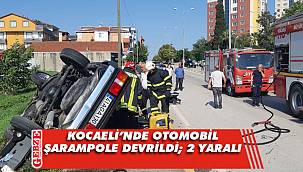 Kocaeli'nde bir otomobil şarampole devrildi