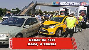 Taksi, park halindeki otomobile çarptı