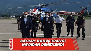 Vali Yavuz, kentteki trafiği havadan denetledi