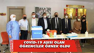 Aşı olan 106 lise öğrencisi, yaşıtlarına örnek oldu