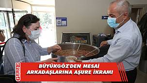  Büyükgöz, personele aşure ikram etti