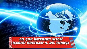 En çok internet sitesi içeriği üretilen 4. dil Türkçe