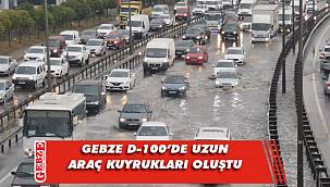 Gebze D-100'de yağmur trafiği
