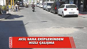 Hacı Halil Mahallesi'ndeki çukura anında müdahale