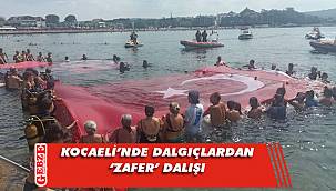 Kocaeli’nde dalgıçlardan ‘Zafer’ dalışı