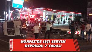 Körfez'de işçi servisi devrildi